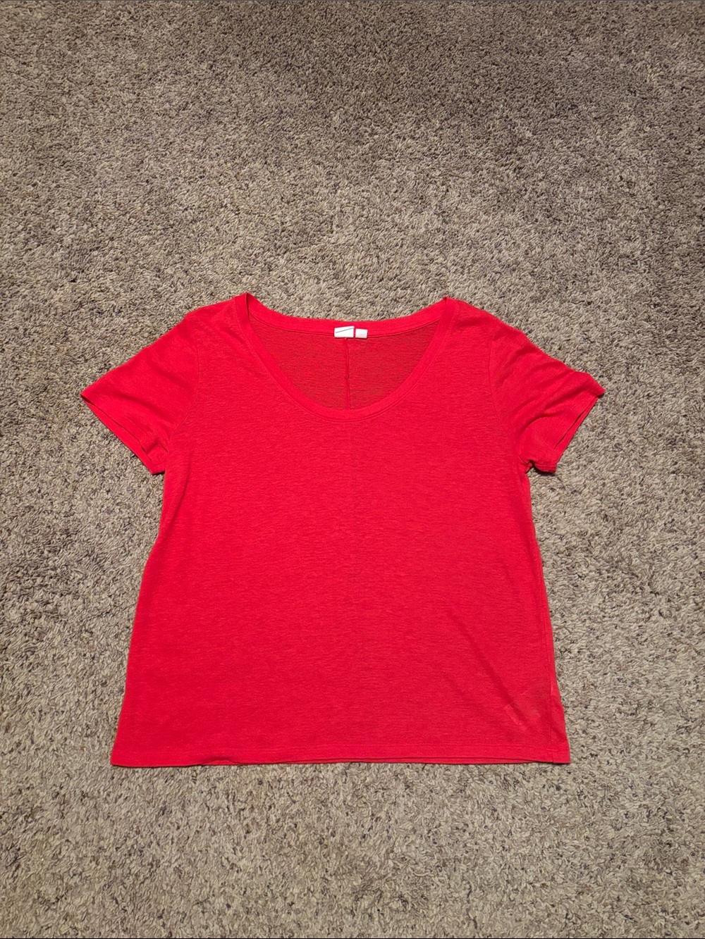 Gap Linen Blend Red Scoop Neck Tee M L